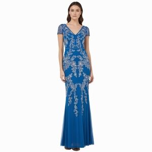 NWT-JS COLLECTIONS Embroidered Bead Mermaid Gown